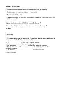Feuille d'exercices de grammaire fran&ccedil;aise : accord sujet-verbe