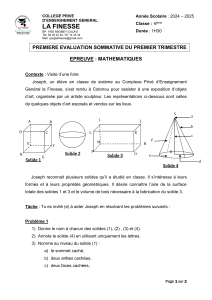 &Eacute;preuve de math&eacute;matiques 6&egrave;me : Solides g&eacute;om&eacute;triques