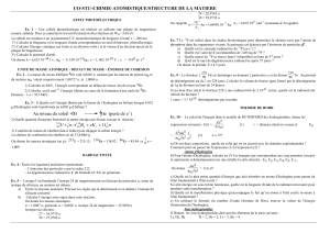 Probl&egrave;mes de Chimie Atomistique: Effet Photo&eacute;lectrique, Radioactivit&eacute;, Th&eacute;orie de Bohr