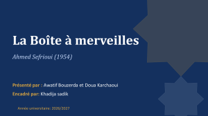 Analyse de La Bo&icirc;te &agrave; merveilles d'Ahmed Sefrioui