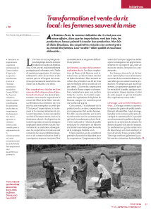 Transformation et vente du riz au Burkina Faso : le r&ocirc;le des femmes