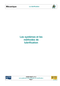 Les syst&egrave;mes et les m&eacute;thodes de lubrification - M&eacute;canique
