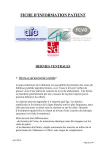 FICHE D INFORMATION PATIENT HERNIES VENTRALES