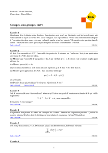 Exercices de Groupes, Sous-groupes et Ordre