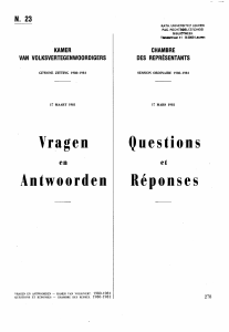 Belgische Parlementaire Vragen & Antwoorden 1981