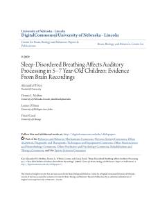 Sleep-Disordered Breathing Affects Auditory Processing in Children: Brain Recordings Evidence