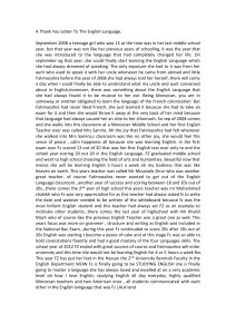 Thank You Letter to the English Language: A Personal Journey