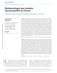 &Eacute;pid&eacute;miologie des troubles neurocognitifs en France