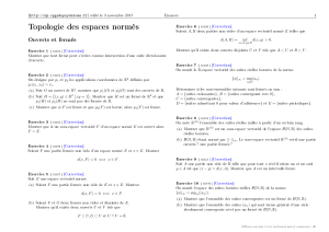 Exercices et corrections de topologie des espaces norm&eacute;s