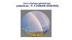 Cours d'optique g&eacute;om&eacute;trique par Pr. F. CHIBANE