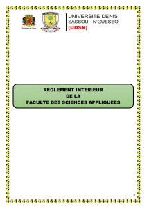 Reglement Interieur Faculte Sciences Appliquees UDSN