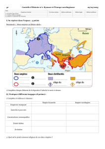 Contr&ocirc;le d'Histoire : Byzance et l'Europe carolingienne