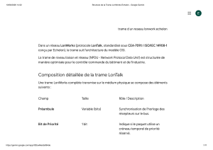 Structure de la Trame LonWorks Echelon