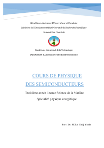 Cours de Physique des Semi-conducteurs - Universit&eacute; de Gharda&iuml;a