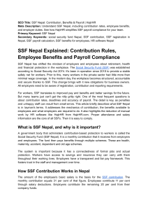 SSF Nepal: Contribution, Benefits & Payroll Compliance Guide