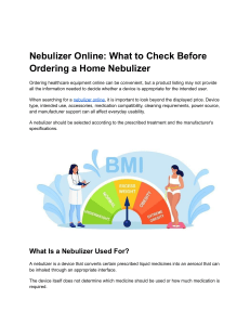 What to Check Before Ordering a Home Nebulizer Online
