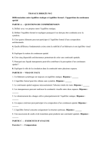 Travaux Dirig&eacute;s N&deg;2 : &Eacute;quilibre Statique et Continuum Spatial