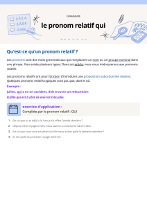 Le pronom relatif qui : exercices et explications