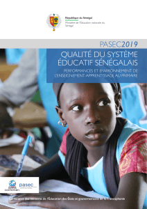 Rapport PASEC2019 S&eacute;n&eacute;gal &Eacute;ducation : Performances &Eacute;cole Primaire