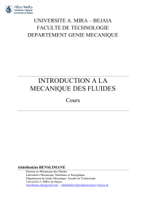 Introduction &agrave; la M&eacute;canique des Fluides - Cours Universitaire
