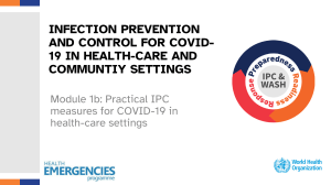 Infection Prevention & Control for COVID-19 in Healthcare Settings