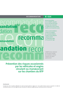 Recommandation R 434: Pr&eacute;vention des risques chantiers BTP