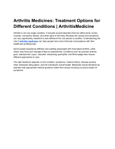 Arthritis Medicines: Treatment Options for Different Conditions