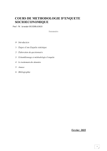 Cours de M&eacute;thodologie d'Enqu&ecirc;te Socio&eacute;conomique