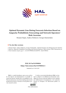 Optimal Dynamic Line Rating Forecasts Selection Based on Ampacity Probabilistic Forecasting and Network Operators&rsquo; Risk Aversion