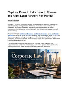 Top Law Firms in India: How to Choose