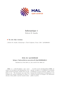 Informatique 1 : Cours pour CPUGE - Roberto M. Amadio