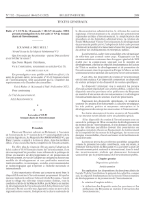 Charte de l'investissement Maroc : Loi-cadre n&deg; 03-22