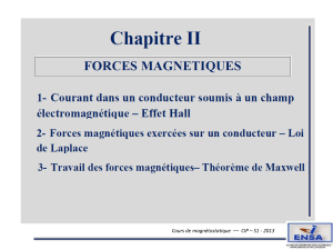 Cours de magn&eacute;tostatique : Forces magn&eacute;tiques (Chapitre II)
