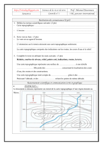 Contr&ocirc;le 1 Sciences de la vie et de terre Semestre 2