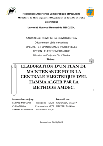 Plan de maintenance pour centrale &eacute;lectrique El Hamma par AMDEC