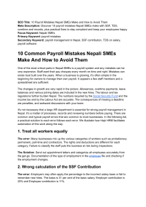 10 Payroll Mistakes Nepali SMEs Make and How to Avoid Them