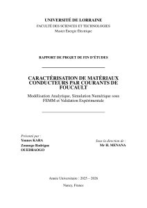 Caract&eacute;risation par Courants de Foucault : Mod&eacute;lisation et Validation