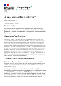 Les fronti&egrave;res : r&ocirc;le, retour et enjeux contemporains
