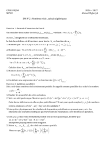 DM N&deg;2 : Nombres r&eacute;els, calculs alg&eacute;briques - CPGE OUJDA MPSI2