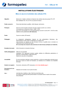 Formation Cellules HTA - Installations &Eacute;lectriques