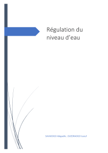R&eacute;gulation du niveau d'eau : Analyse &eacute;tat-espace et simulation