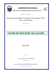 Cours de Biologie Cellulaire - Universit&eacute; de Douala