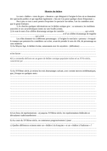 Histoire du th&eacute;&acirc;tre : fiche d'exercices des origines &agrave; l'absurde