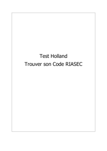 Test Holland &ndash; Trouver son Code RIASEC