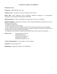 Initiation au Logiciel CAO SolidWorks
