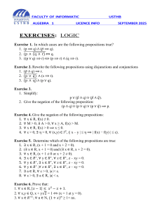 EXERCISES LOGIC