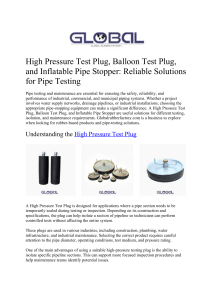 High Pressure Test Plug