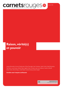 Carnets Rouges n&deg;36 &ndash; Raison, v&eacute;rit&eacute;(s) et pouvoir (janvier 2026)