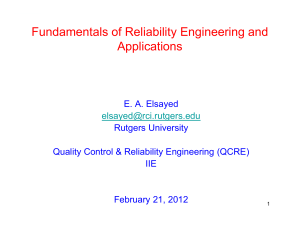 Fundamentals of Reliability Engineering and Applications &ndash; Lecture
