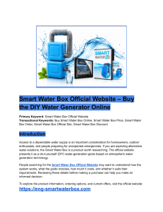 Smart Water Box Official Website &ndash; Buy the DIY Water Generator Online